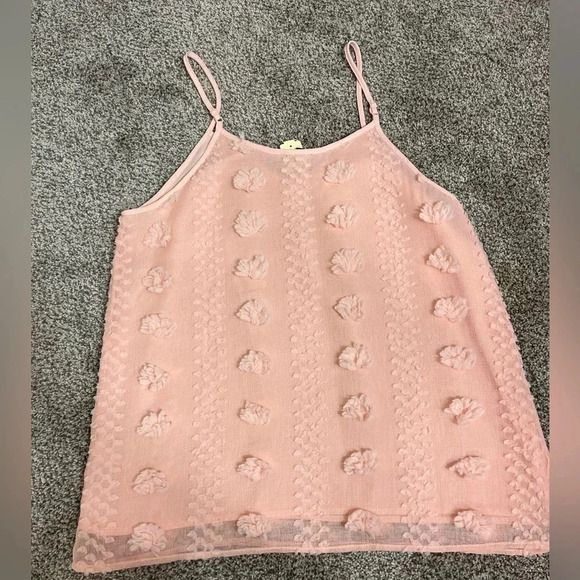 NWT Staccato Tank Top Pink/Peach Texture Detail Dressy Size M - Picture 2 of 6